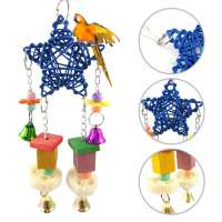 Pets Bird Parrot hanging toy for Cage, Colorful  star Chewing hanging   Acrylic stainless for bird chicken Parrots, Macaws,