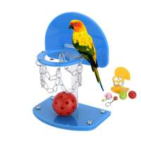 Pets Bird Parrot Toys Play Set for Cage, Colorful Chewing Mini Basketball   toy for Small Parrots, Macaws